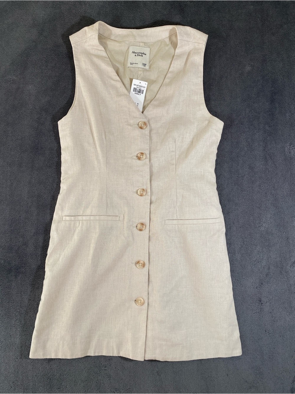 NWT Amercrombie & Fitch Mara Linen Vest Mini Dress Dress Size 2XS